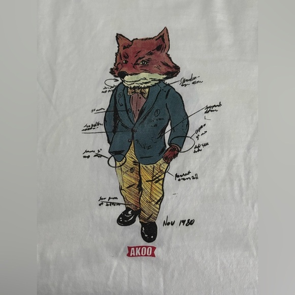 Men’s Akoo Fox Large T-Shirt - Picture 1 of 4